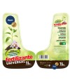 Etiqueta del bote de fertilizante artificial.