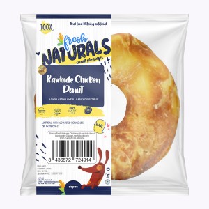 bolsa individual de donuts de pollo para perro.