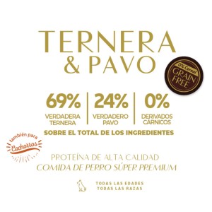 Ingredientes de Zen Paté con trozos de ternera y pavo para perros 400 gr.