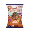 Imagen de una bolsa naranja de snacks de cordero para mascotas de la marca Fresh.