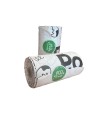 Dos rollos para recogida de excrementos para perro, de color blanco.