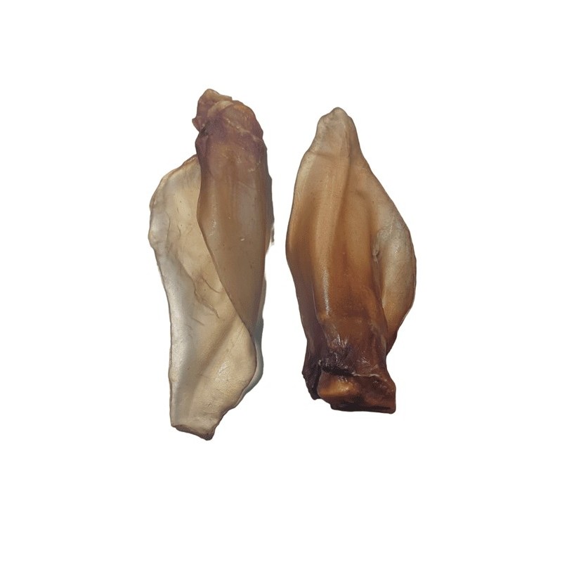 Dried natural buffalo ears, stuffed with buffalo meat