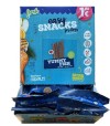 Caja frontal de Bolsitas de snacks de pescado de la marca fresh.