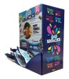 Imagen lateral de caja de Snacks de la marca Fresh para mascotas, formula especial para cachorros