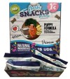 Imagen frontal de caja de Snacks de la marca Fresh para mascotas, formula especial para cachorros