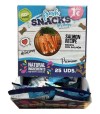 Caja frontal de bolsitas de snacks para perros de la marca Fresh.