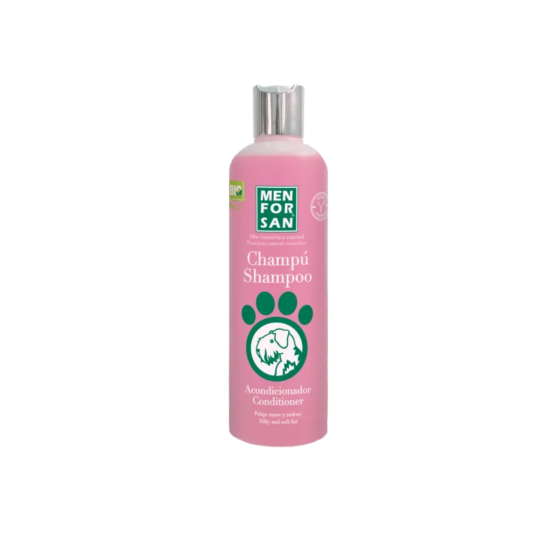 bote rosa de champú acondicionador perros antinudos desenredante 300 ml