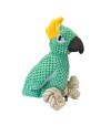 Imagen de un peluche verde para perros, con forma de guacamayo