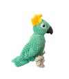 Imagen de un peluche verde para perros, con forma de guacamayo