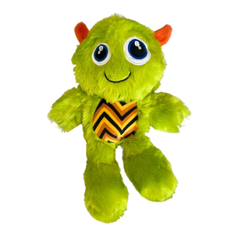 Imagen de un peluche para perro con forma de monstruo de color verde Fluor