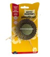 Juguete para gato, rascador indiaca con catnip con etiqueta naranja.