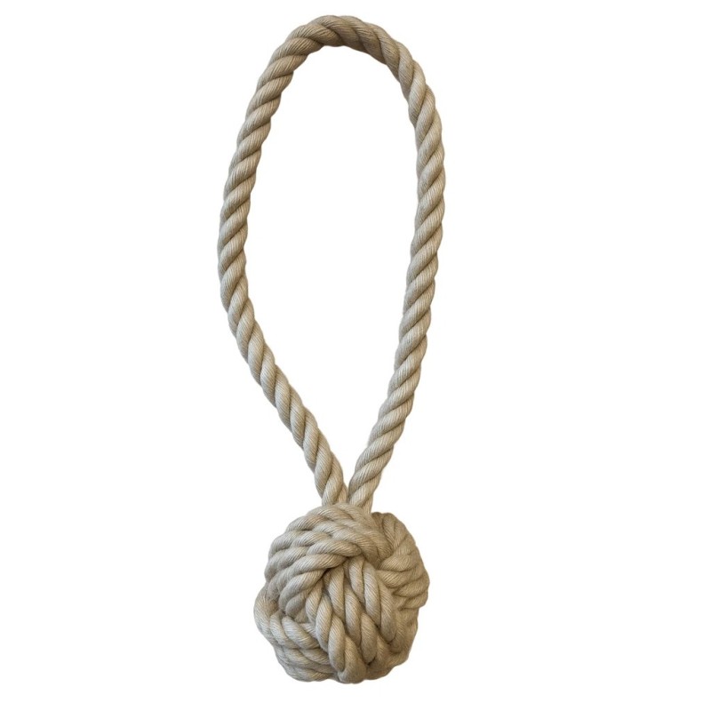 bola tirador de yute, juguete para perros.