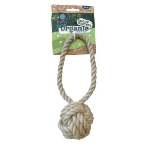 bola tirador de yute, juguete para perros, con etiqueta