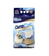 Paquete de bentonita ultra blanca con colores mayoritariamente azules y un gato gris en la portada.
