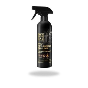 Spray anti-insectos con margosa, geraniol y lavandino de color dorado y marrón, especial para equinos.