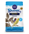 Envase de Shambi Cáñamon de Dapac, alimento completo premium para aves a base de semillas de cáñamo.