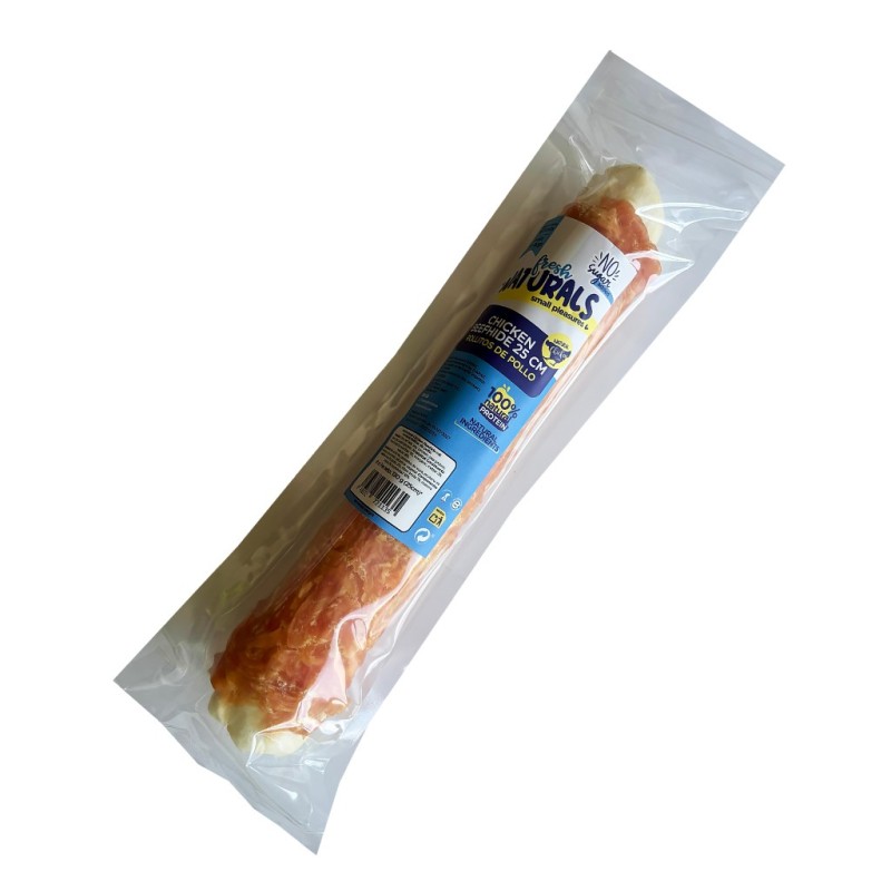 Rollo de 20 cm de pollo para perros con envase individual