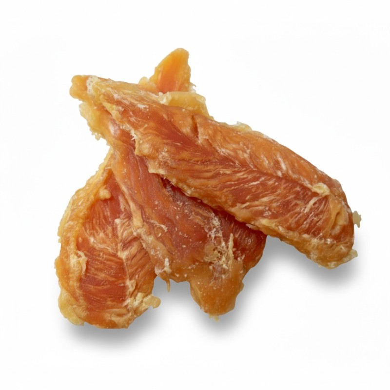 Tres pechugas de pollo deshidratadas para, el snack perfecto para perro.