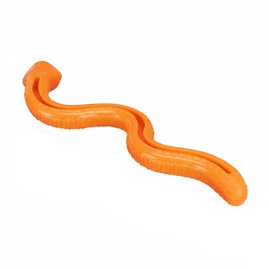 Parte trasera de juguete con forma de serpiente de color naranja