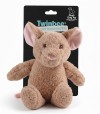 Ratón de peluche con etiqueta negra para perro