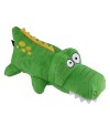 Peluche resistente para perro con forma de cocodrilo.