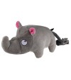 Peluche para perro con forma de rinoceronte.