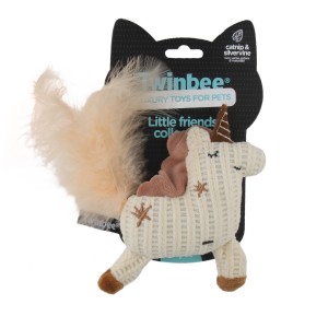 Peluche con forma de unicornio para gato con catnip.