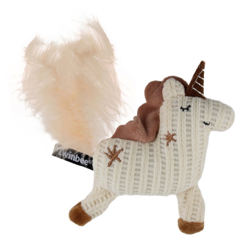 Peluche con forma de unicornio para gato con catnip.