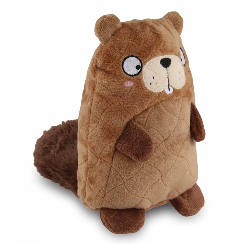 Peluche resistente para perro con forma de castor.