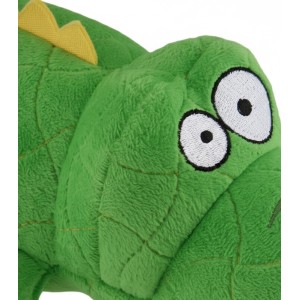 Textura del peluche para perro con forma de caimán.