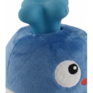 Textura de peluche para perro con forma de ballena.