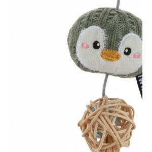 Textura de caña para gatos con pingüino.