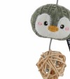 Textura de caña para gatos con pingüino.