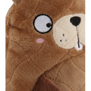 Textura de peluche resistente para perro con forma de castor.