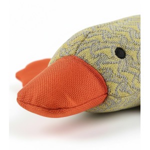 Textura de peluche para perro con forma de pato.