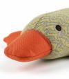 Textura de peluche para perro con forma de pato.