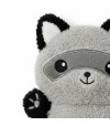 Textura de peluche con cuerda para perro con forma de mapache.