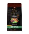 Saco de alimento secto para perros con pavo, pollo y pato como ingredientes principales.
