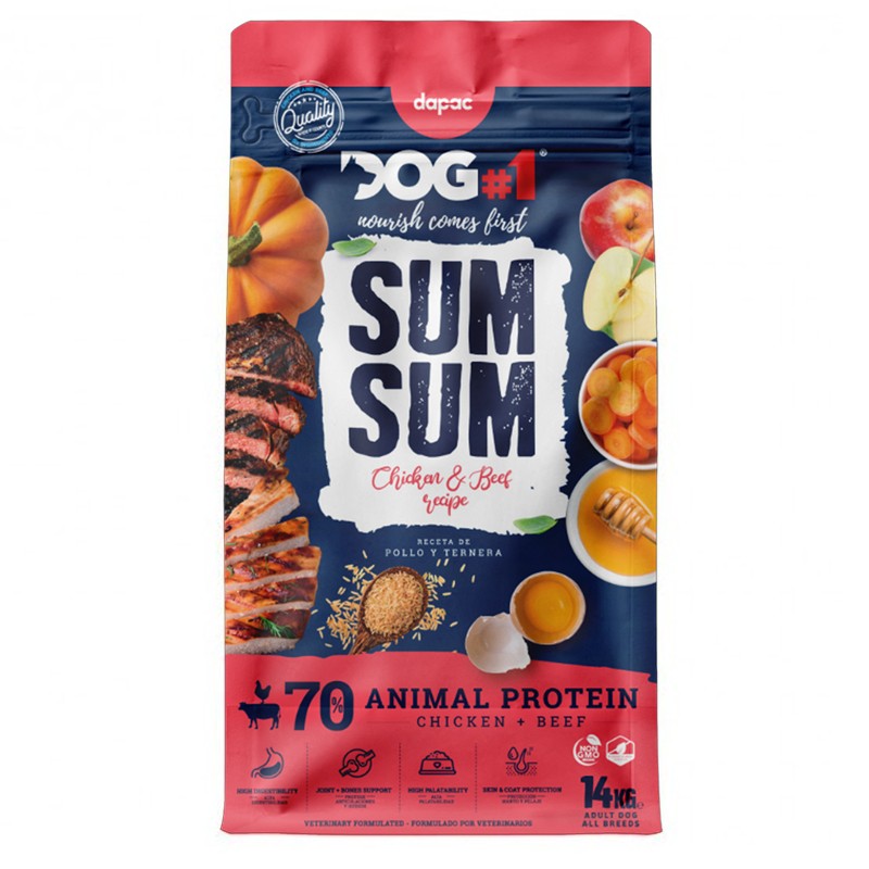 Imagen de un saco de alimento seco para perro de adulto.