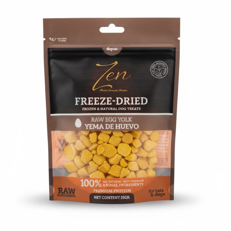 Snacks para perros y gatos de yema liofilizada.
