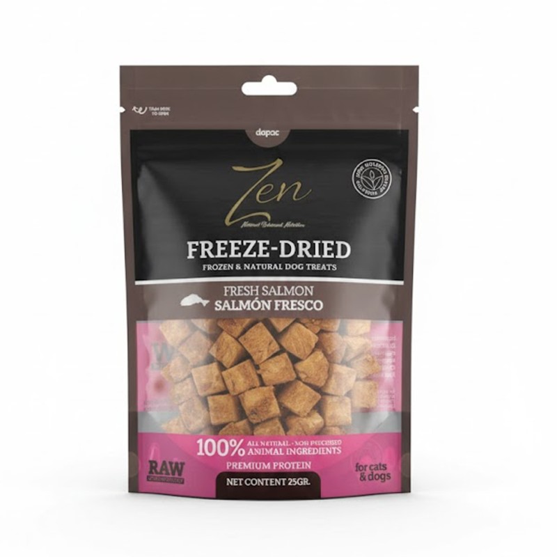 Snacks de Salmón fresco liofilizado para perro y gato.