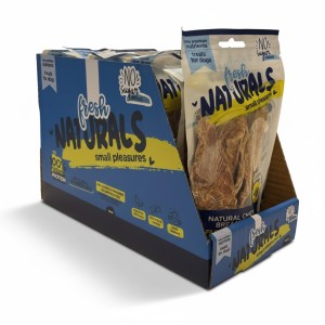 Caja de bolsas de filete de pollo para perros.