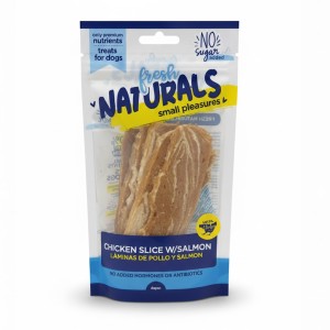 Bolsa de láminas de pollo y salmón