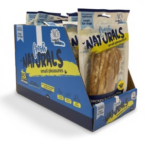 Caja de Bolsas de láminas de pollo y salmón