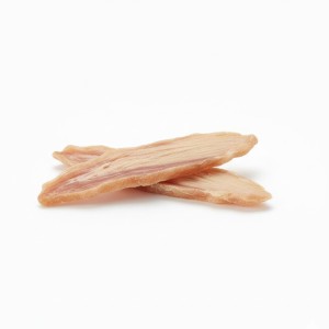 Tiras individuales de pollo para perro.