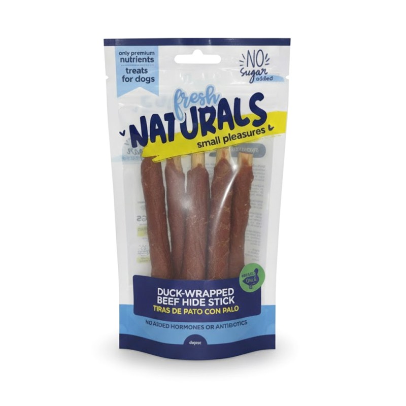 Bolsa de tiras de pato con palo para perro