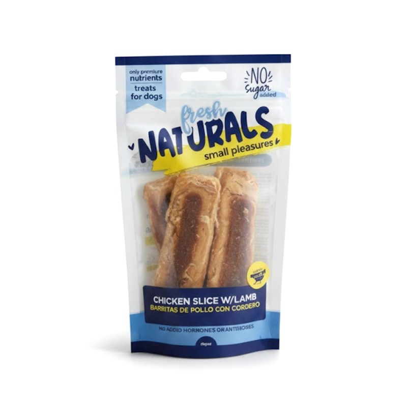 Bolsa de barritas de pollo con cordero para perro.