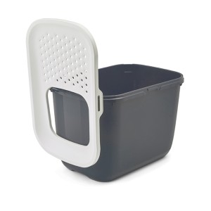 Caja de arena abierta para gatos savic de color antracita / blanco