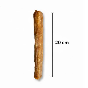 Palito masticable mediano de colágeno con pasta de pollo para perro con medidas