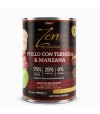 Alimento complementario para perros con pollo, ternera y manzana
